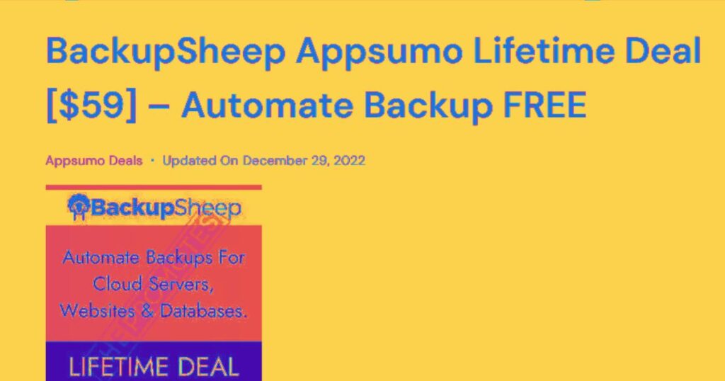 Backupsheep Appsumo Lifetime Deal